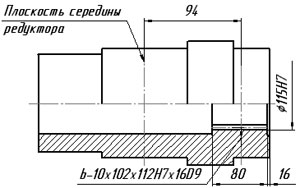 Размеры полых валов редукторов 1Ц3У-200